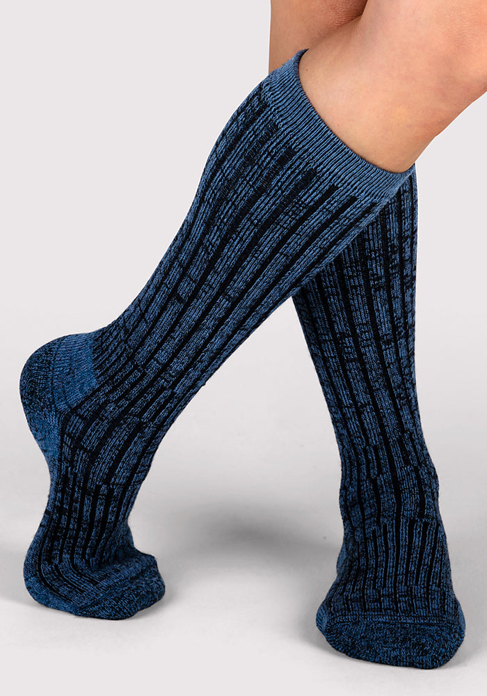 Womens Joey Mid Calf Socks - Steel Blue