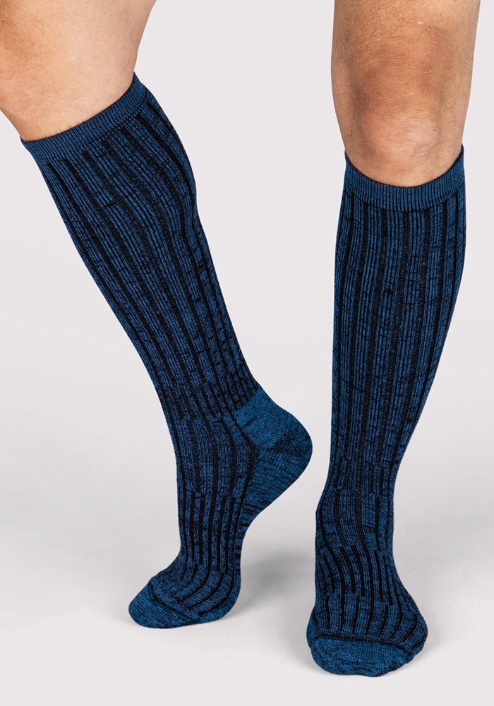 Mens Joey Mid Calf Socks - Steel Blue