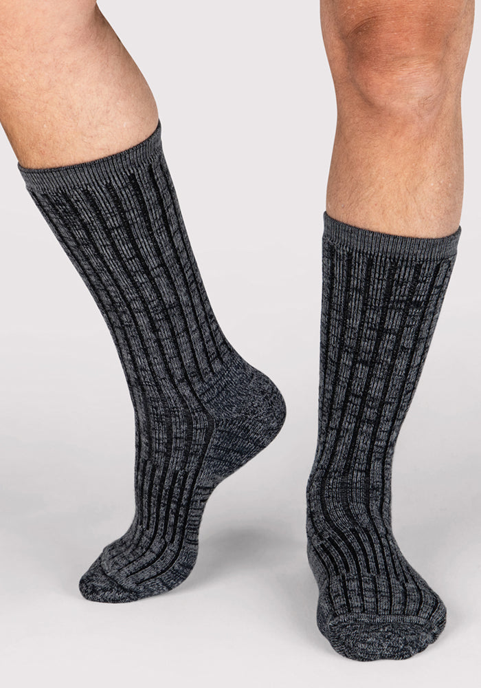 Mens Joey Crew Socks - Stone Grey