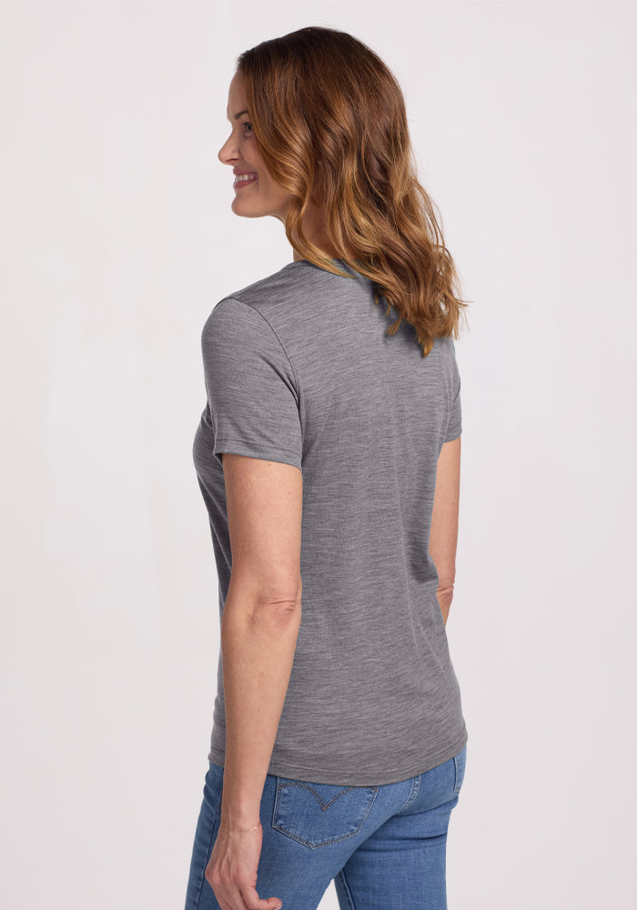 Liza Crew Neck Tee - Graphite Heather