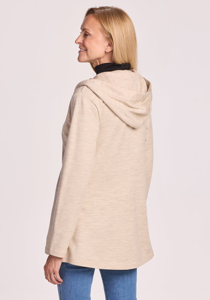 Edna Hooded Cardigan - Cream Heather