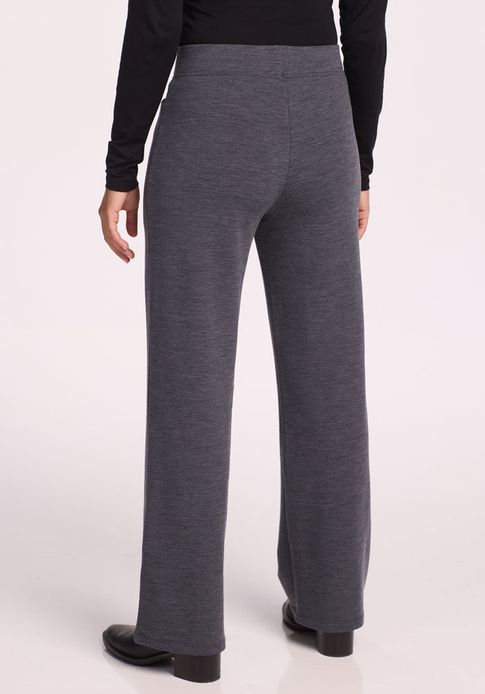 Ellie Wide Leg Pants - Cinder Melange