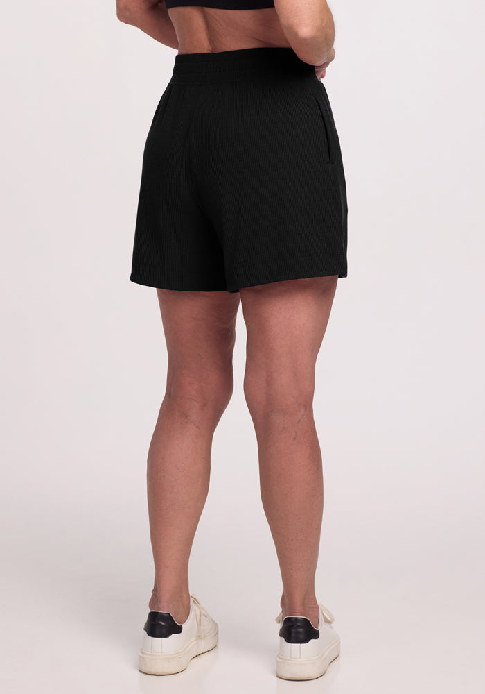 Maisey Ribbed Shorts - Black