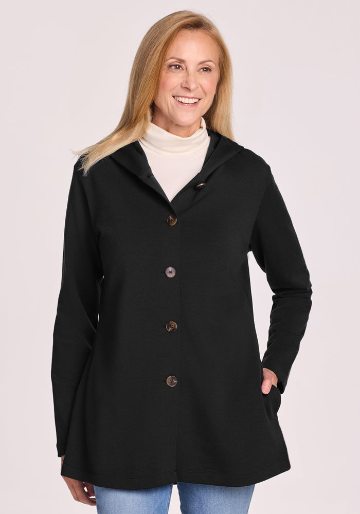Edna Hooded Cardigan - Black