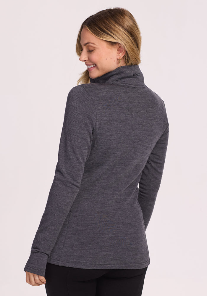 Finley Zip Up Sweatshirt - Cinder Melange