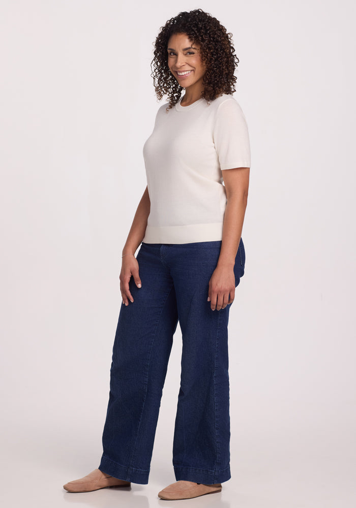 Anna Crew Sweater - Dewdrop Pearl