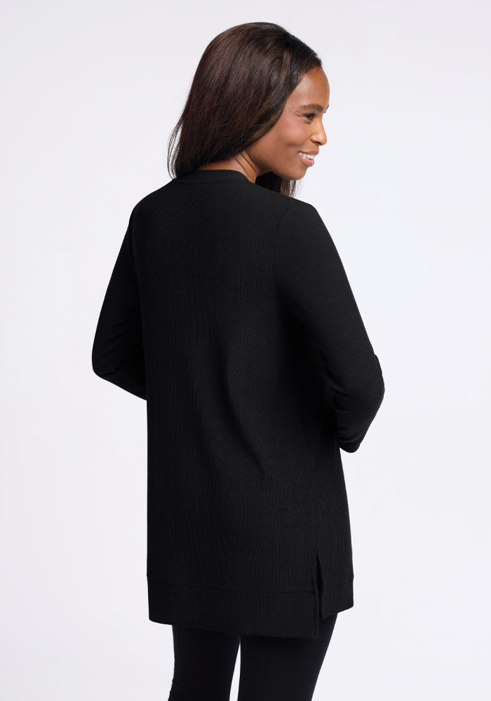 Evie Ribbed Tunic - Black