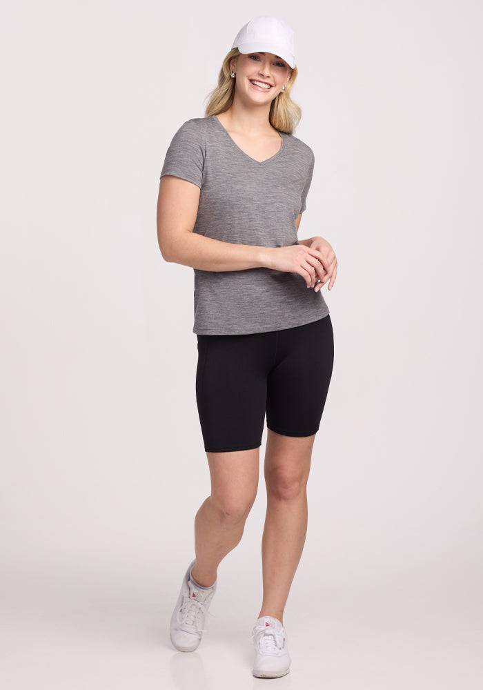 Junie V Neck - Graphite Heather