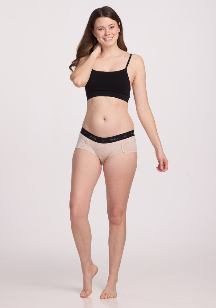 Lila Boy Shorts - Cream Heather