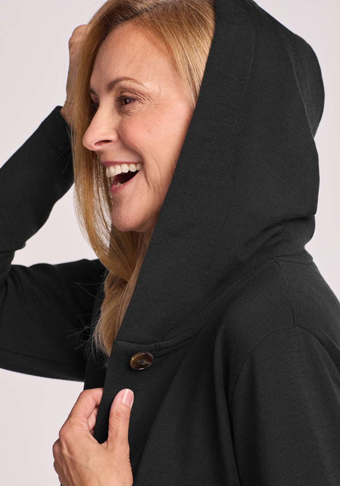 Edna Hooded Cardigan - Black