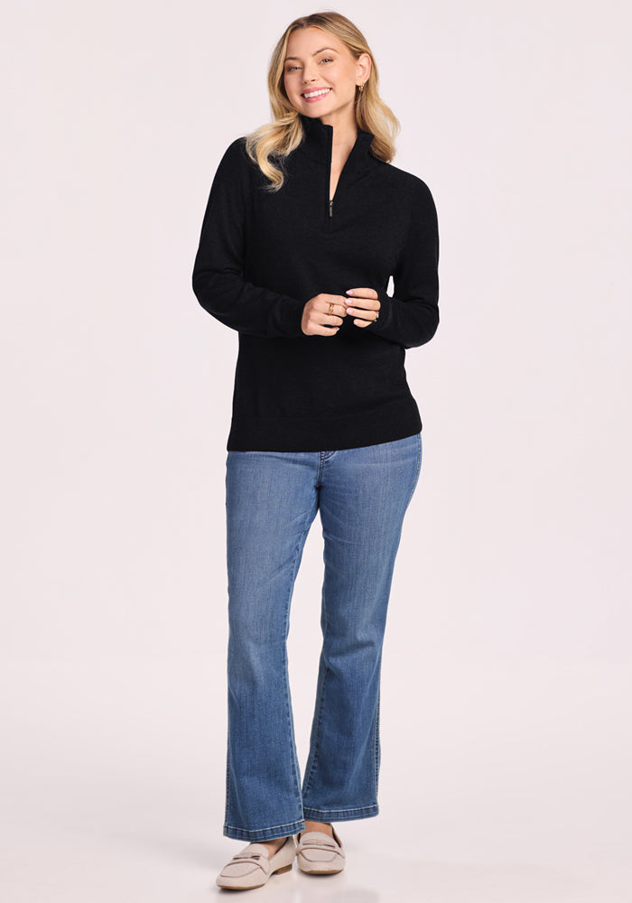 Collins 1/4 Zip Sweater - Black