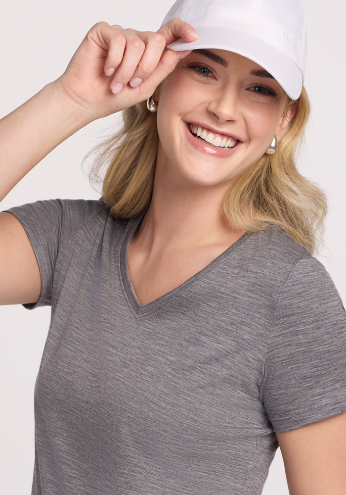 Junie V Neck - Graphite Heather