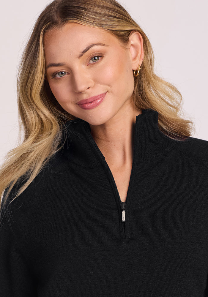 Collins 1/4 Zip Sweater - Black