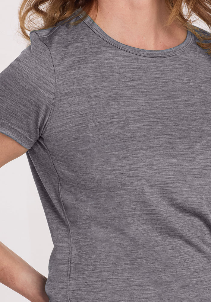 Liza Crew Neck Tee - Graphite Heather