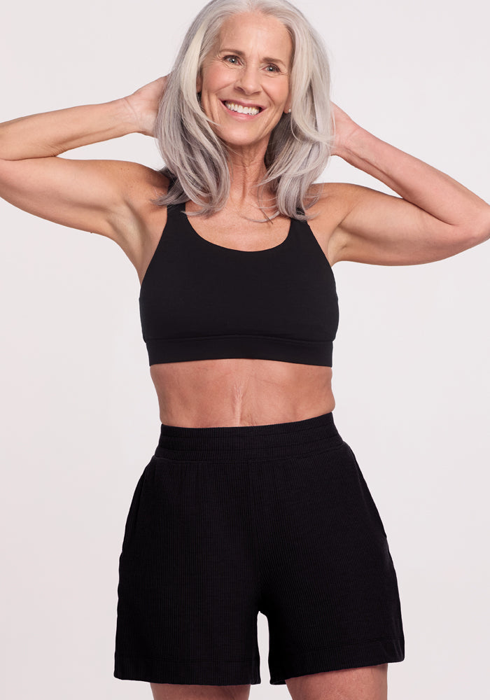 Maisey Ribbed Shorts - Black