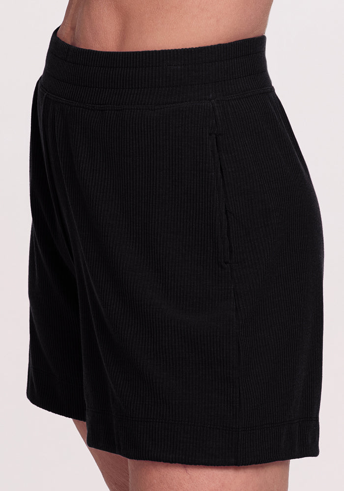 Maisey Ribbed Shorts - Black