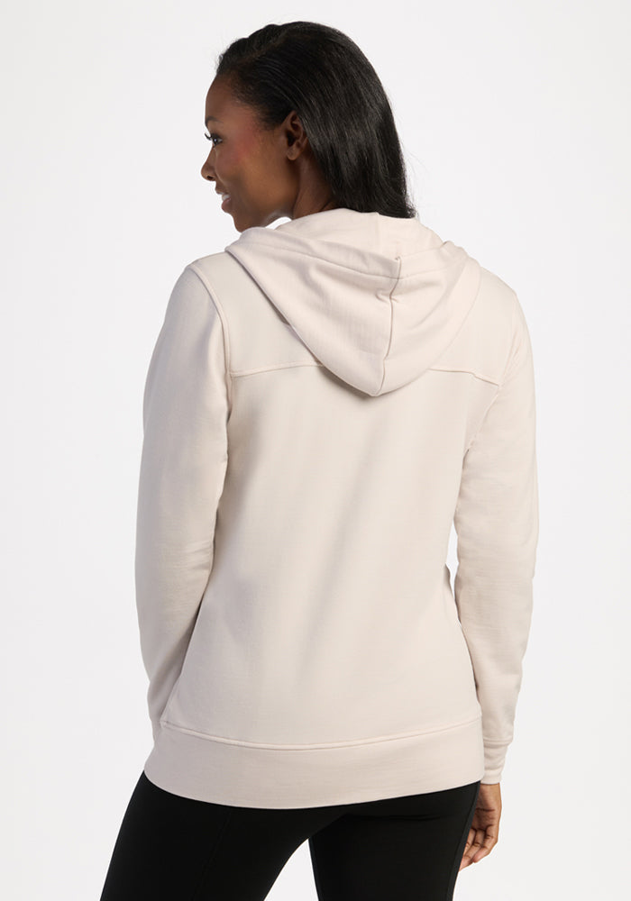 Darby Zip Up Hoodie - Ecru