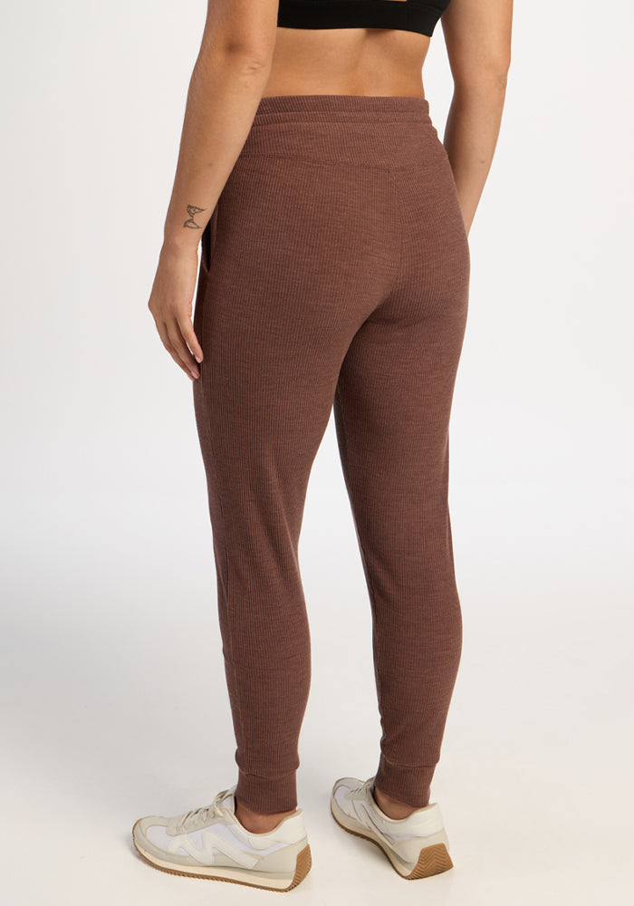 Lennon Ribbed Joggers - Sable Heather