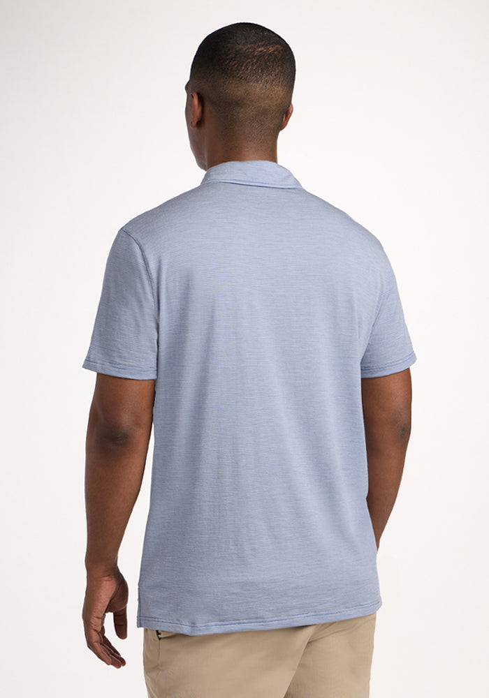 Preston Polo - Blue Sand Mini Stripe