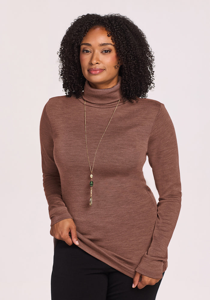 Peyton Turtleneck - Sable Heather