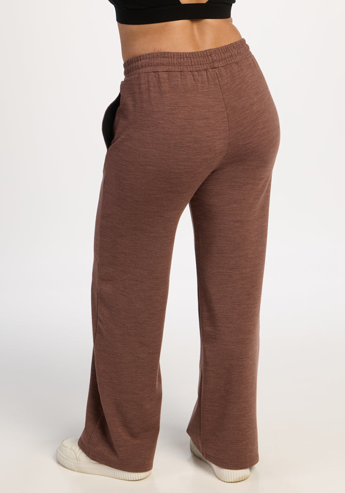 Eloise Wide Leg Pants - Sable Heather