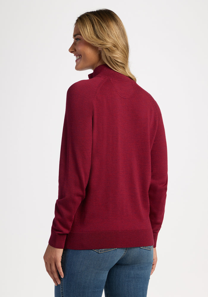 Collins 1/4 Zip Sweater - Beet Red