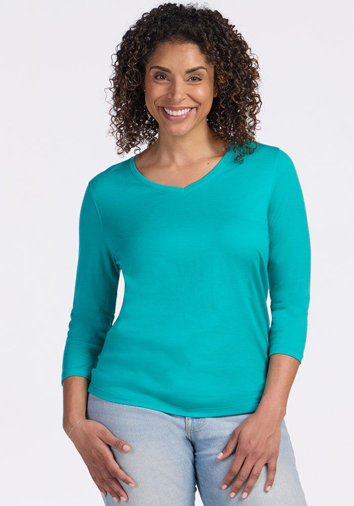 Elena 3/4 Sleeve V Neck