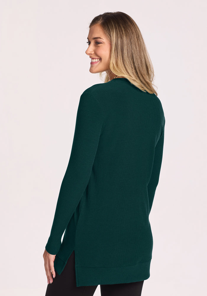 Evie Ribbed Tunic - Deep Pine
