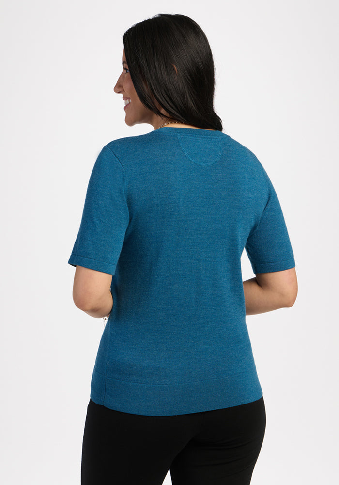 Anna Crew Sweater - Blue Pine
