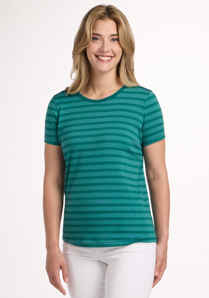 Liza Crew Neck Tee - Woodland Stripe