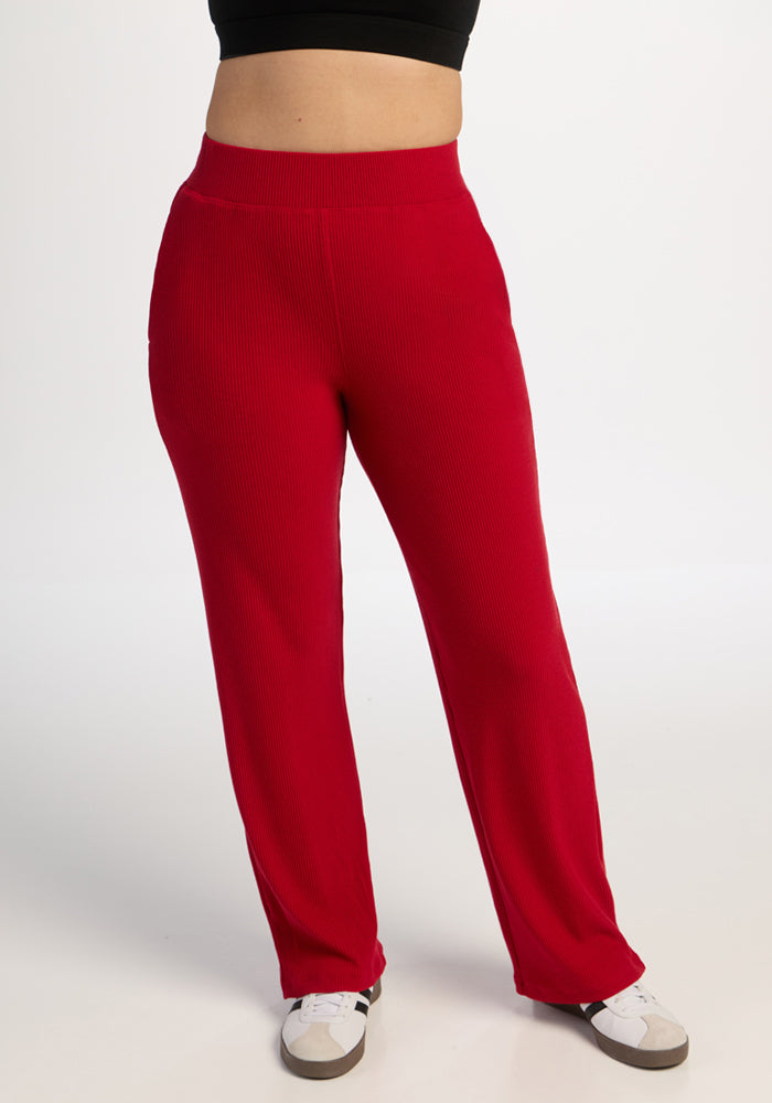 Luca Ribbed Pants - Maraschino Cherry