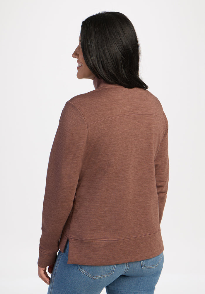 Annie 3 Button Pullover - Sable Heather