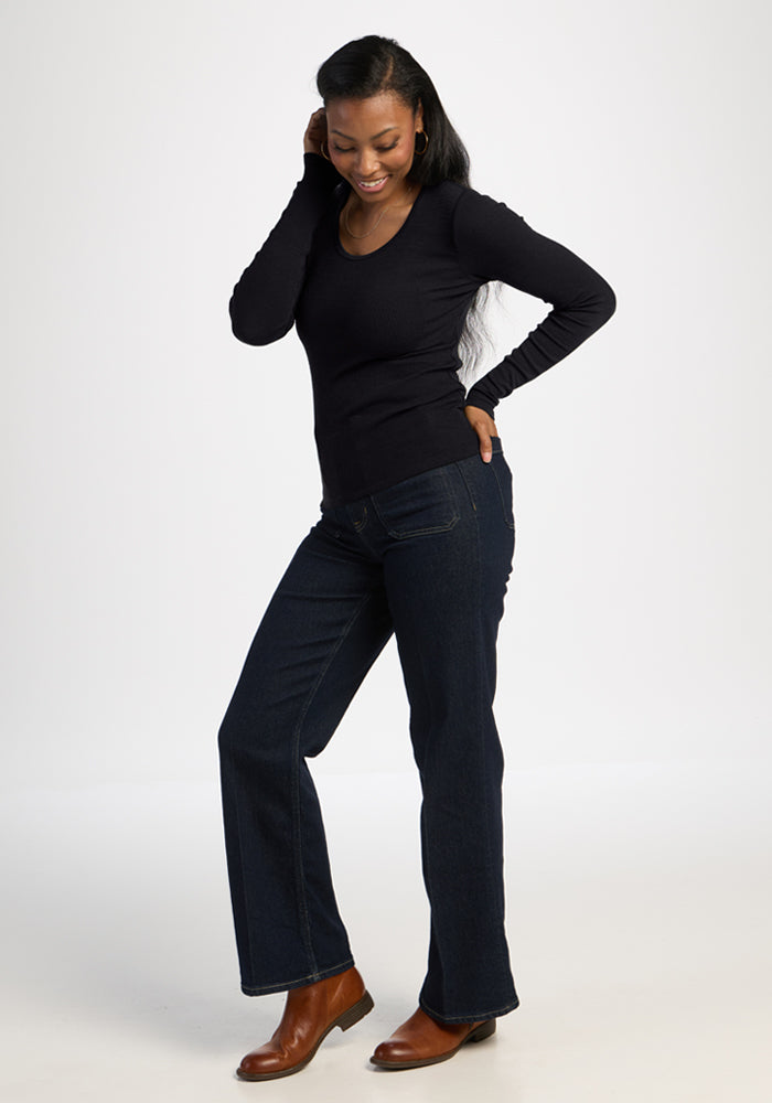 Katie Ribbed Long Sleeve - Black