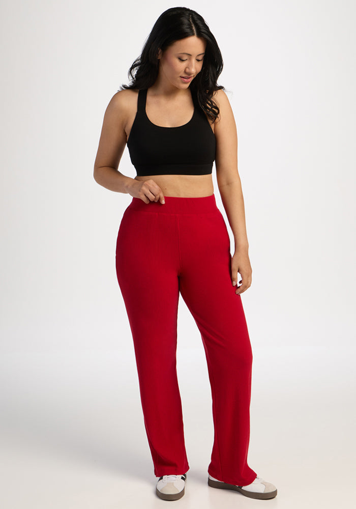 Luca Ribbed Pants - Maraschino Cherry