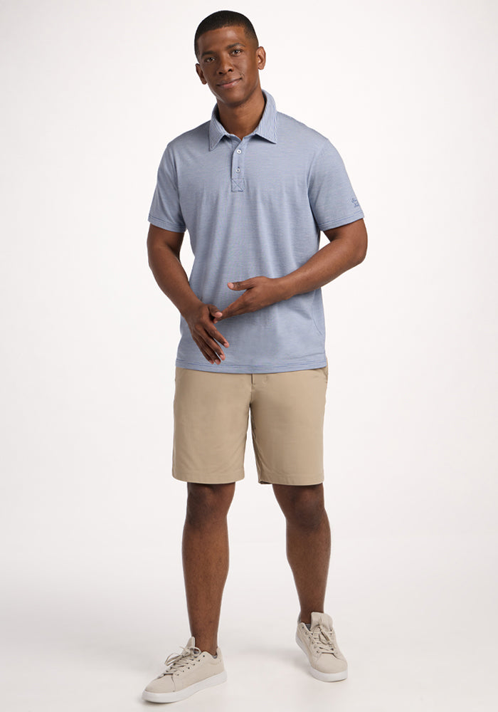 Preston Polo - Blue Sand Mini Stripe