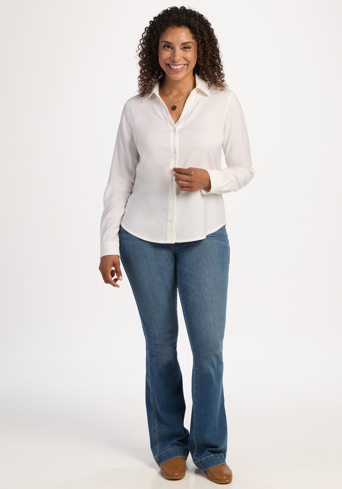 Lorelai Button Up - Eggshell
