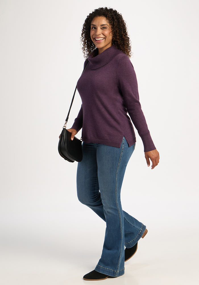 Josie Cowl Neck Sweater - Purple Iris