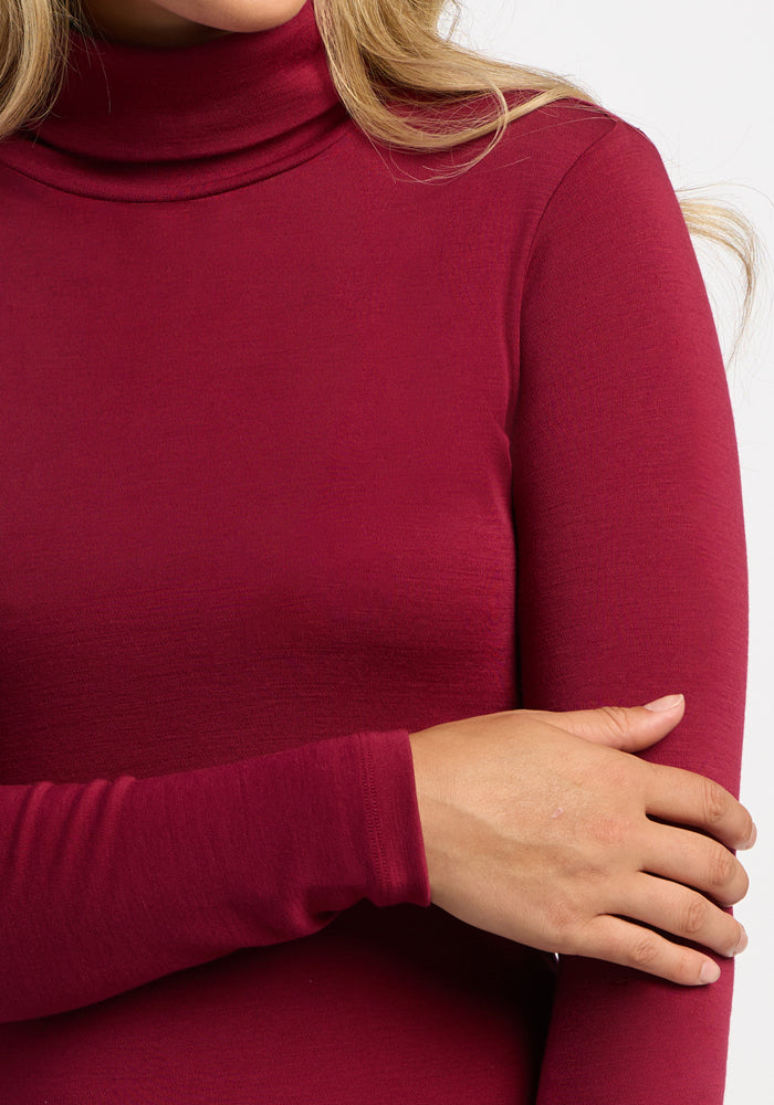 Peyton Turtleneck - Beet Red