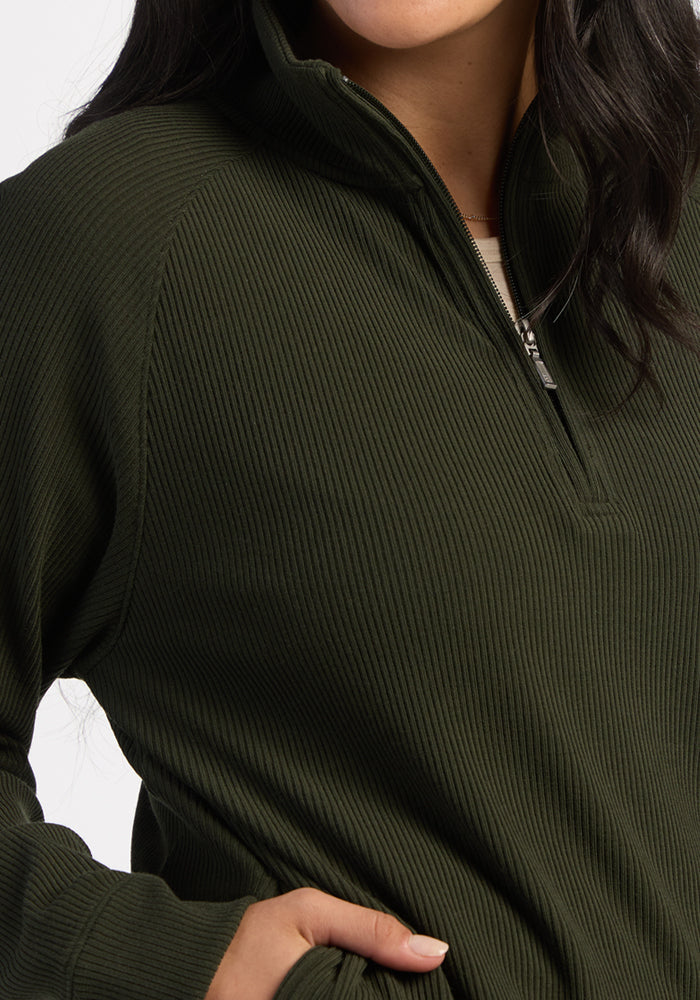 Quinn Ribbed 1/4 Zip - Duffel Bag