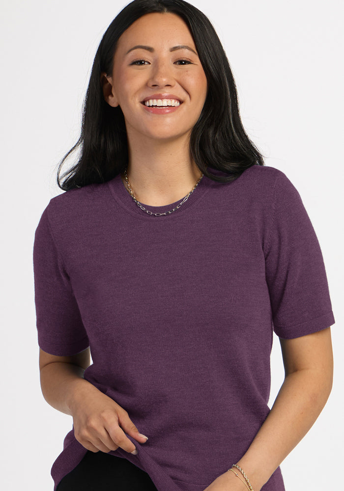 Anna Crew Sweater - Purple Iris