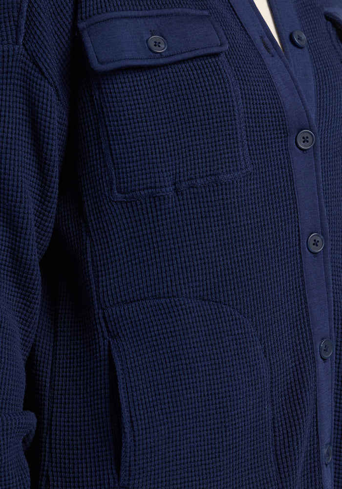 Oaklynn Waffle Shacket - Ocean Cavern
