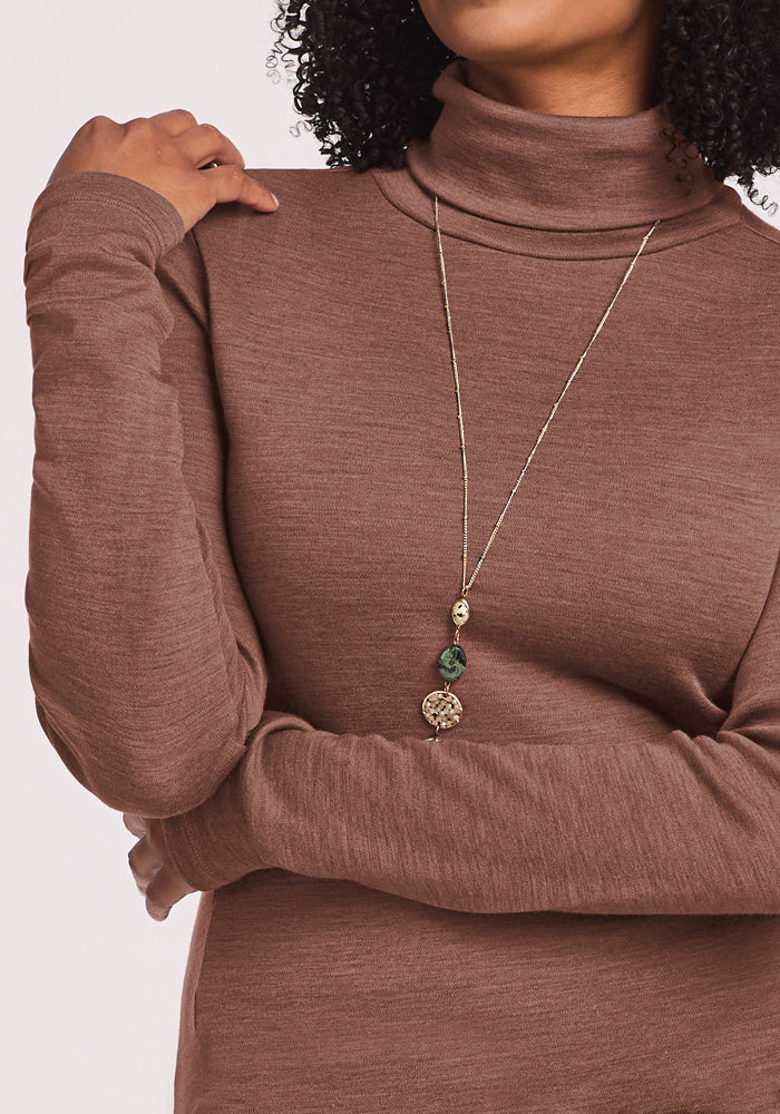 Peyton Turtleneck - Sable Heather