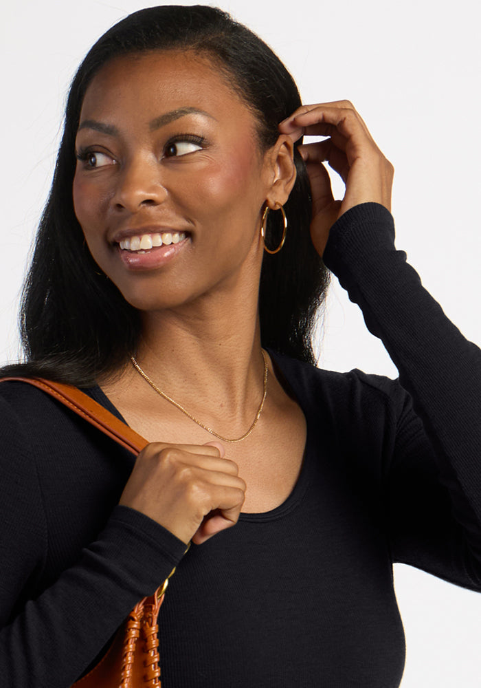 Katie Ribbed Long Sleeve - Black