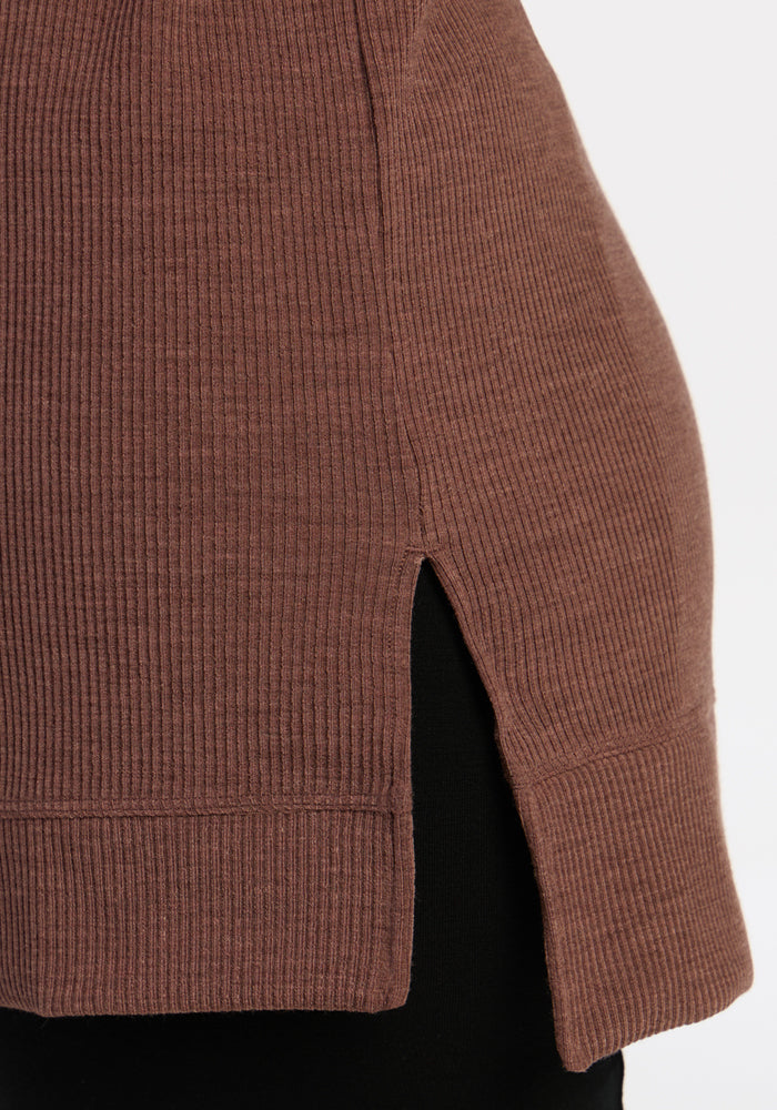 Evie Ribbed Tunic - Sable Heather