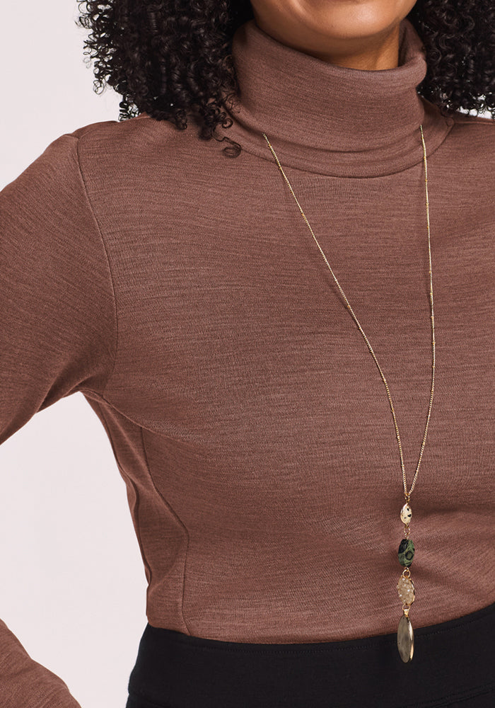 Peyton Turtleneck - Sable Heather