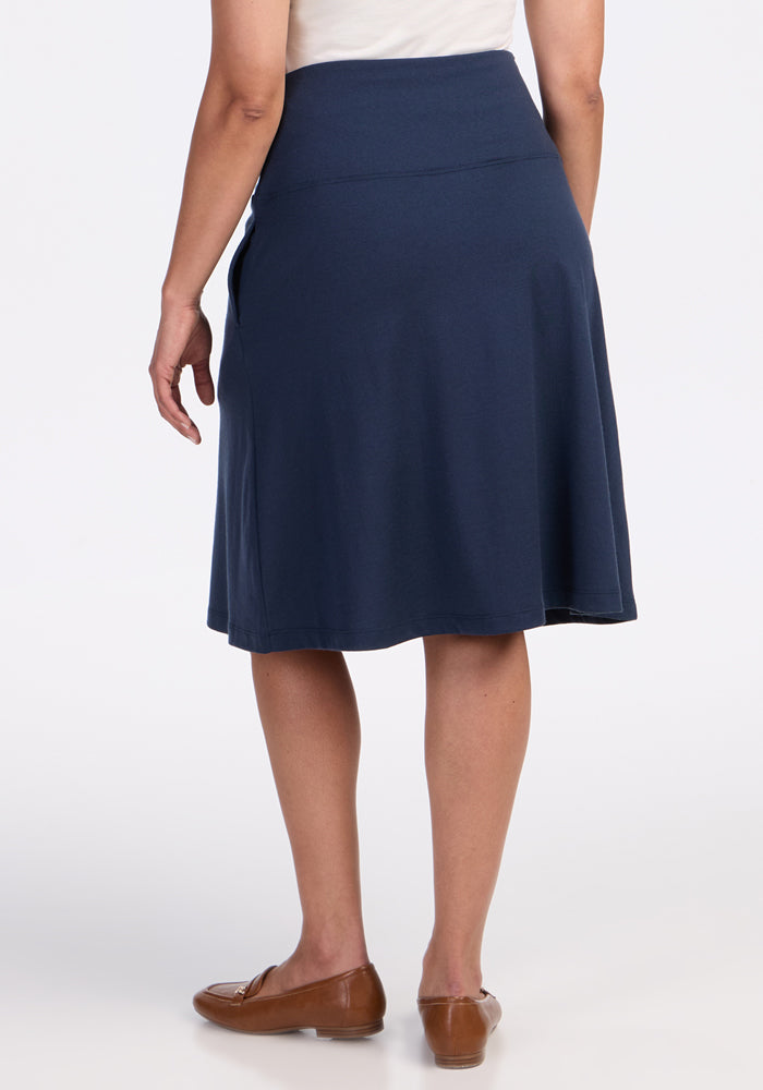 Marilyn Flowy Midi Skirt - Deep Navy