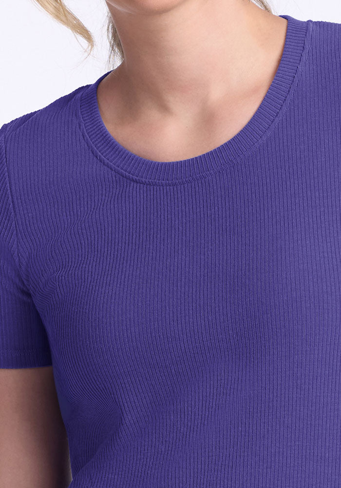 Harlowe Ribbed Dress - Berry Indigo
