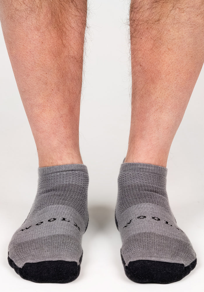 Mens Rowan No Show Socks - Pebble