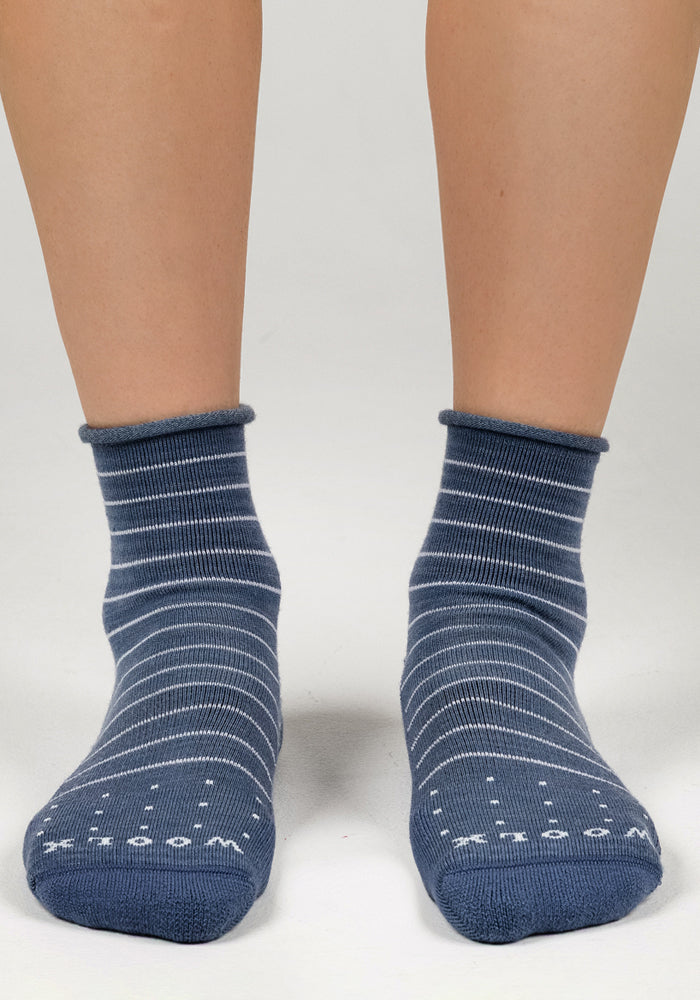 Womens Derby Roll Top Sock - Vintage Indigo