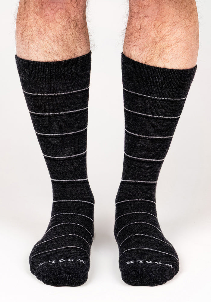 Mens Chandler Mid Calf Socks - Dark Grey Charcoal